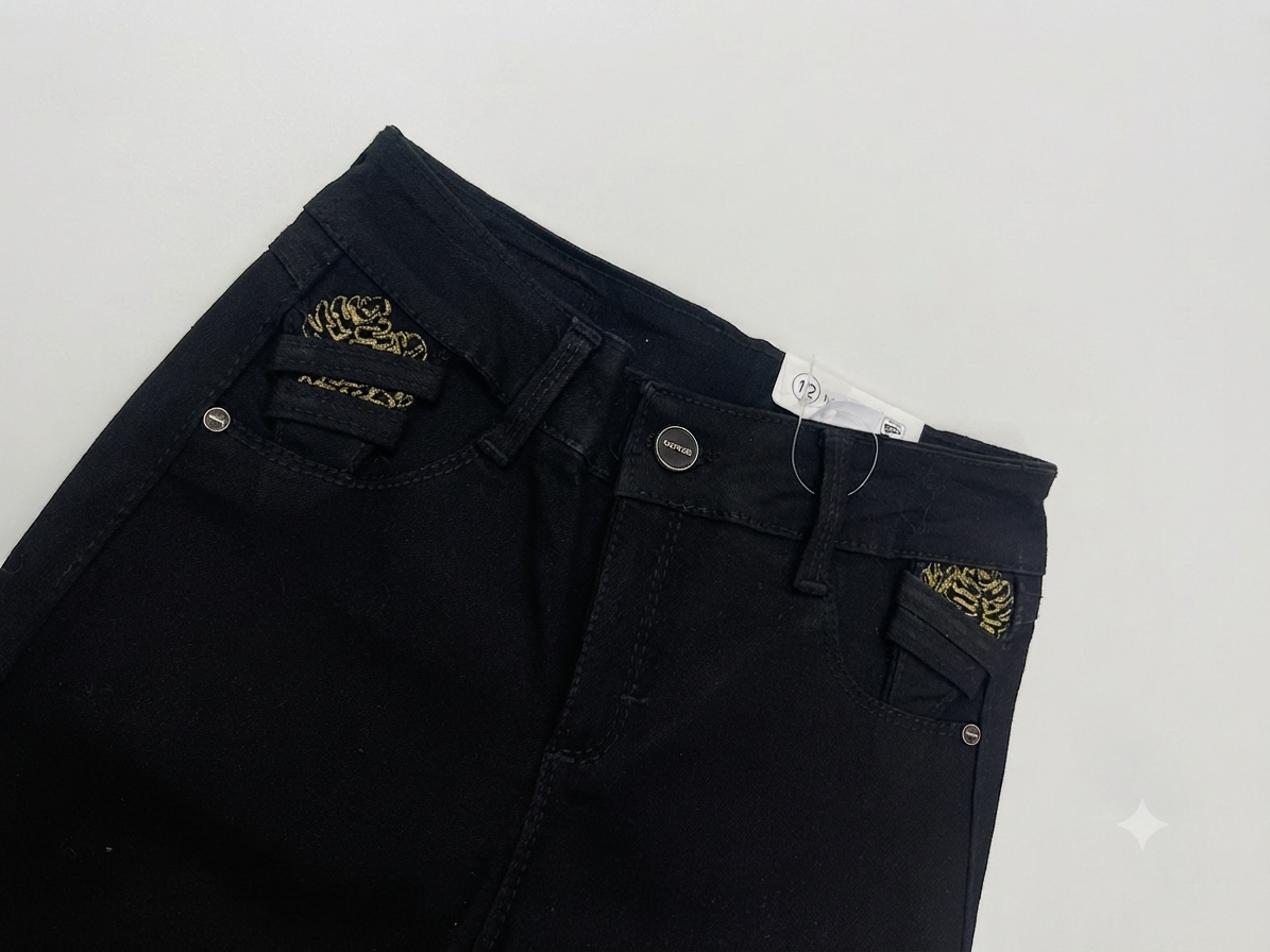 Pantalón niña skinny color negro