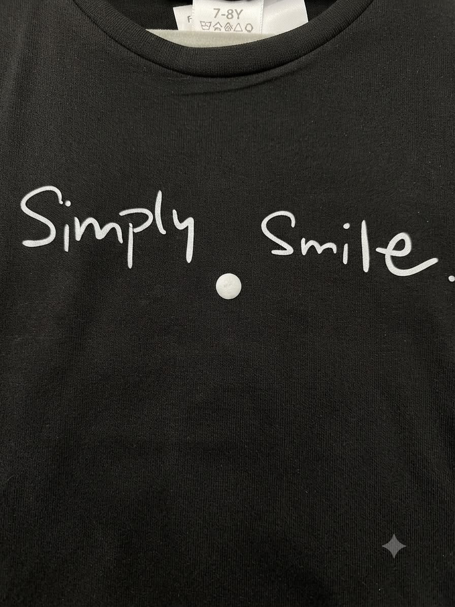 Blusa niña simply smile negra