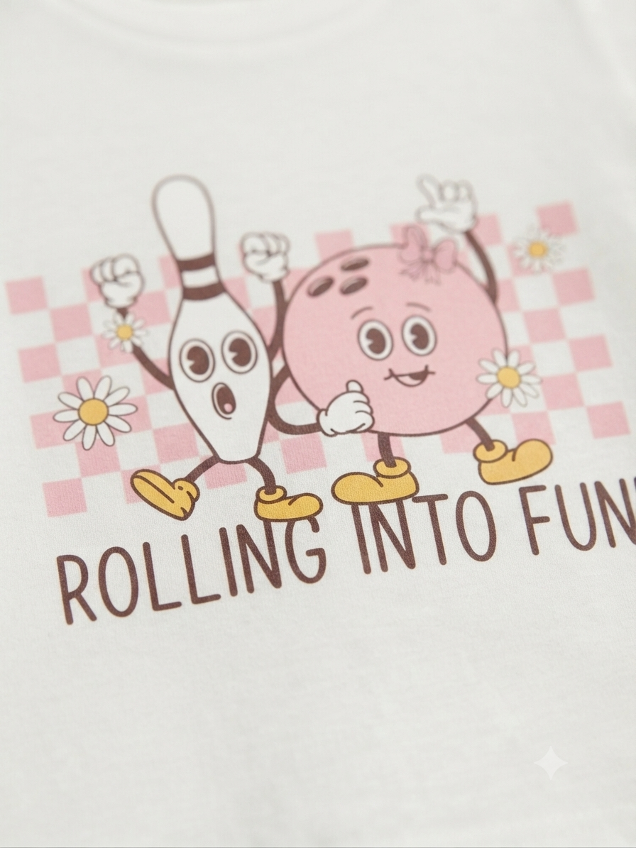 Blusa niña estampada de manga corta llena de diversión