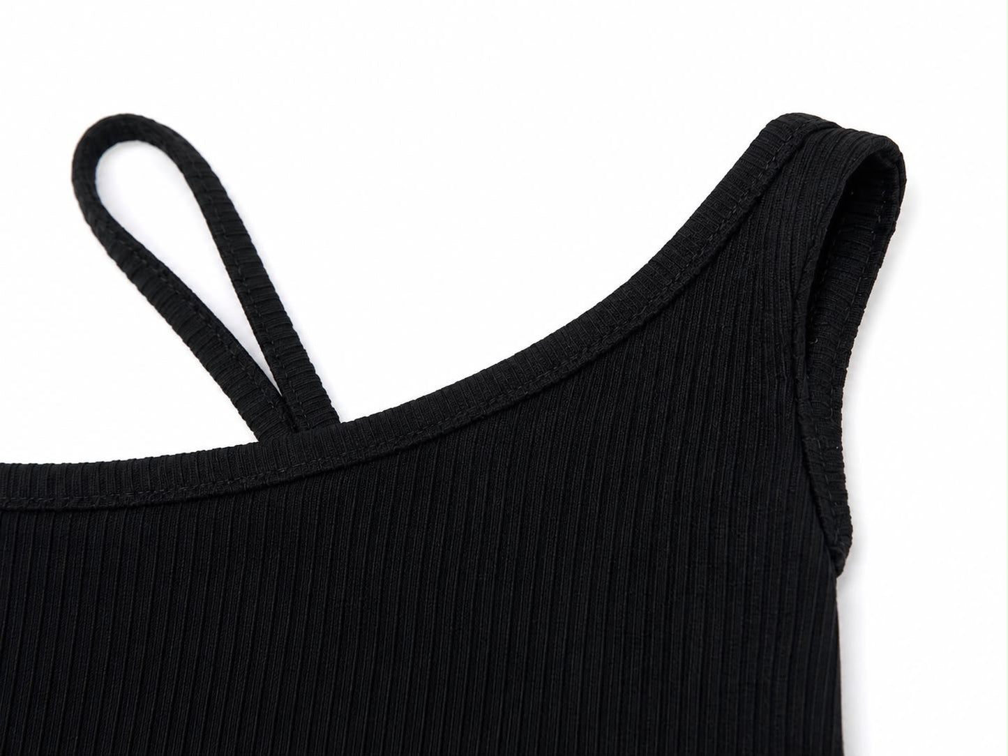 Blusa niña asimétrica negra moderna