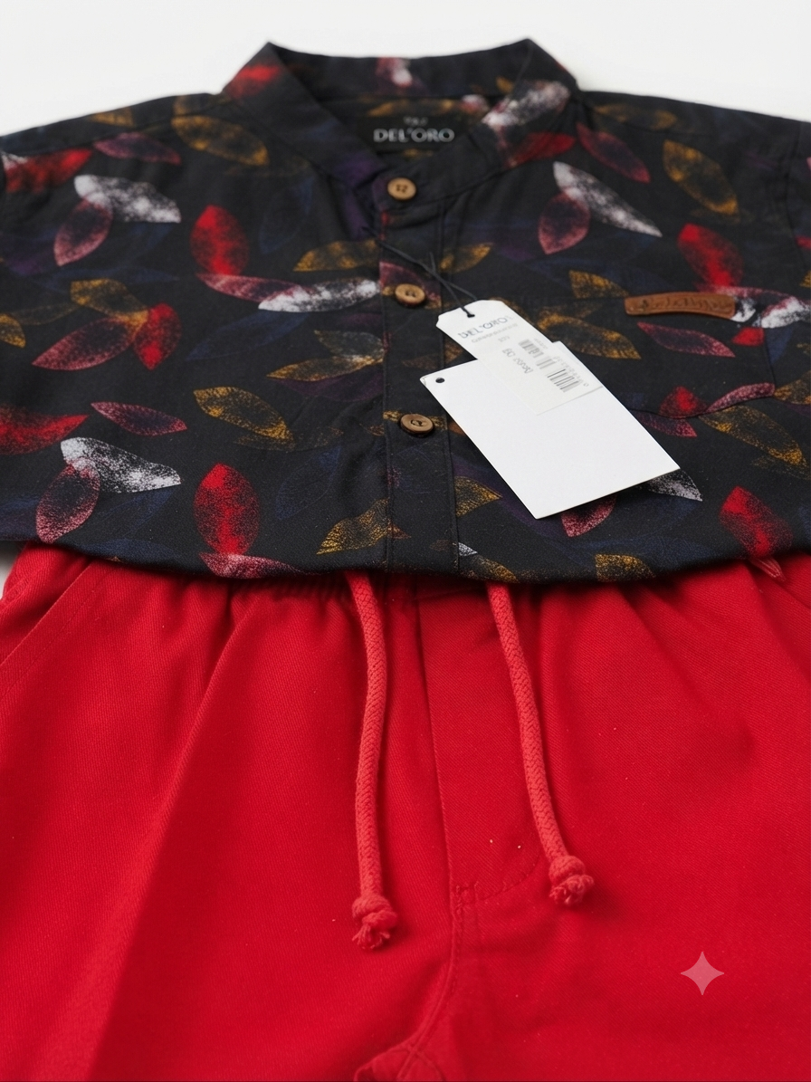 Set niño camisa estampada + bermuda cargo