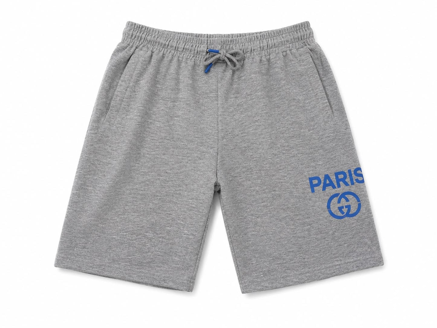 Set niño playera azul estampada con short gris jaspe