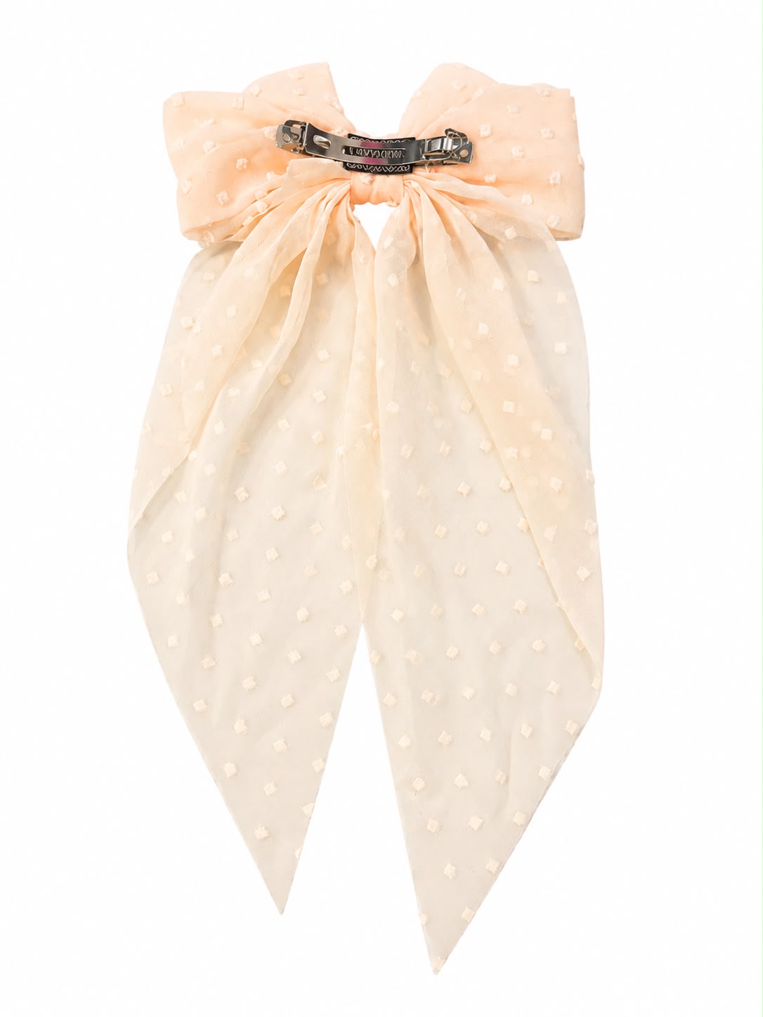 🎀 Moño coquette niña beige con tul