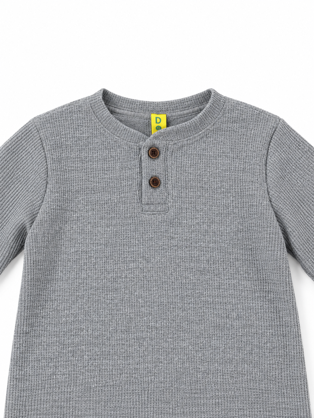 Playera niño gris manga larga con botones