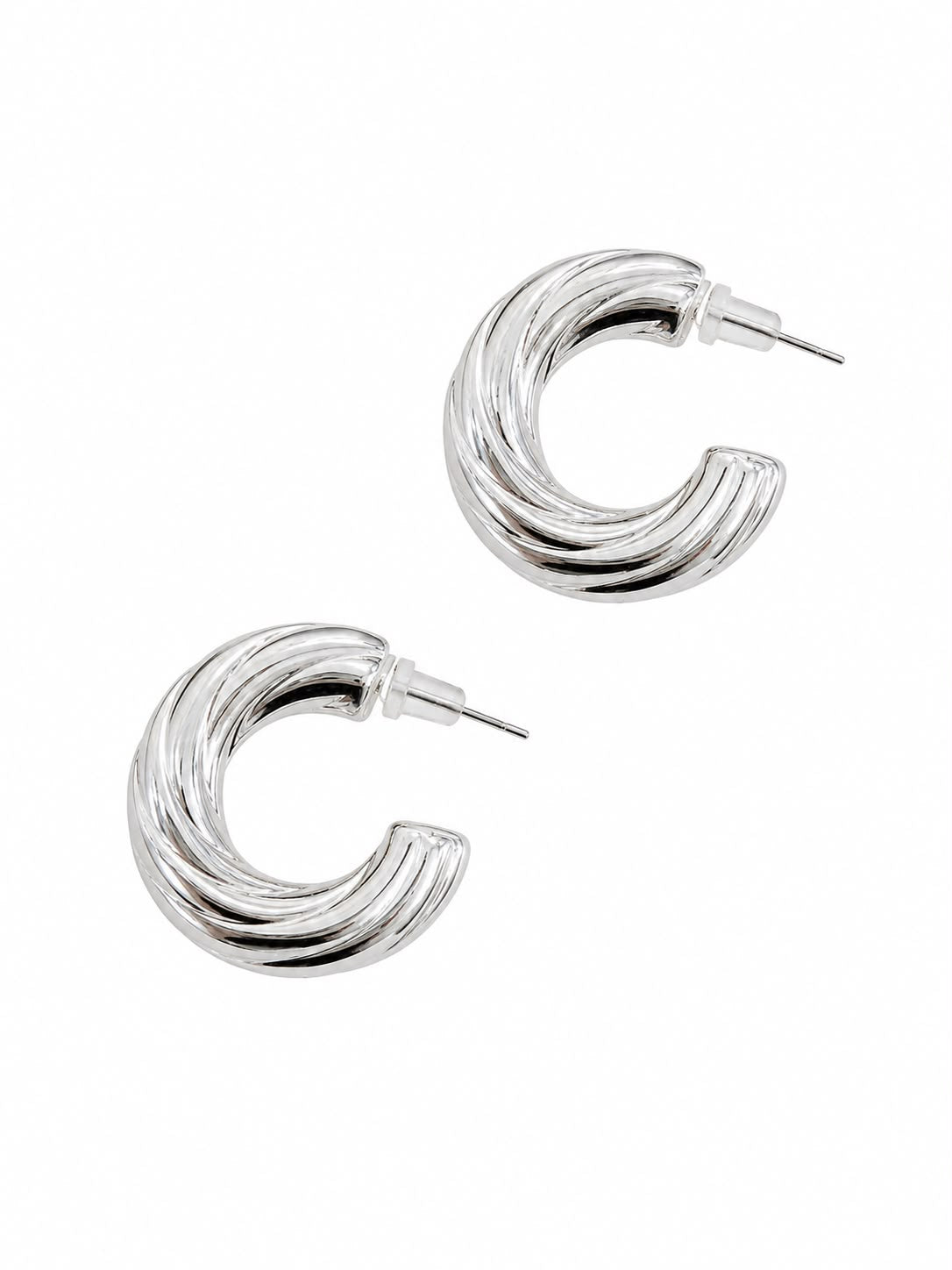 Aretes Arracadas Plateadas Texturizadas ✨
