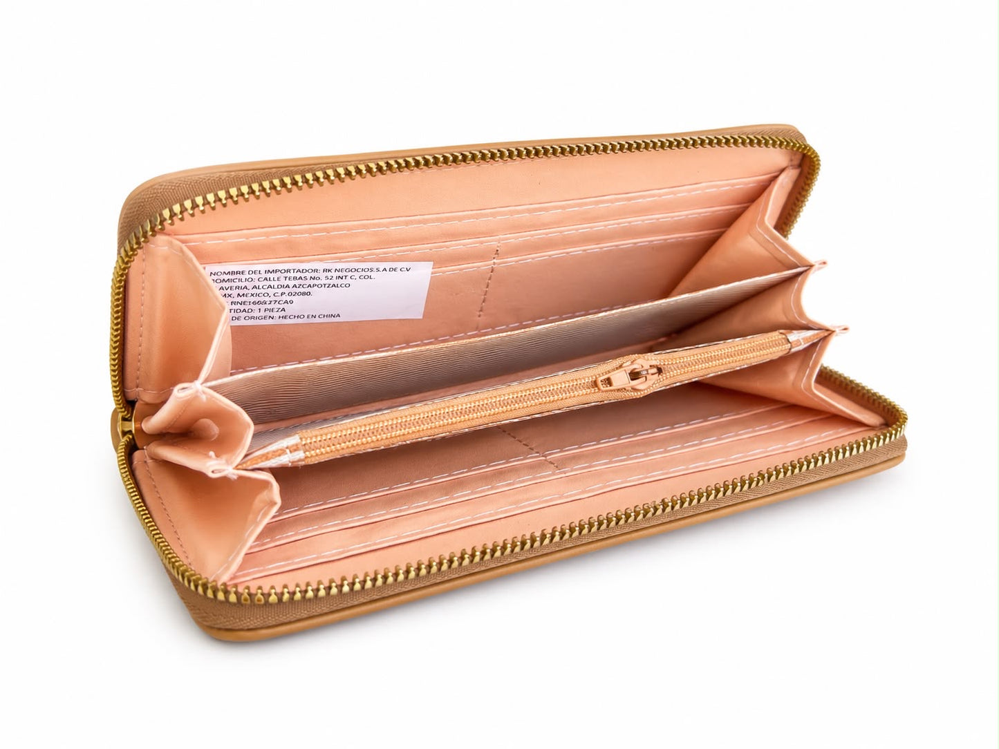 Cartera Dama tipo Wallet café claro