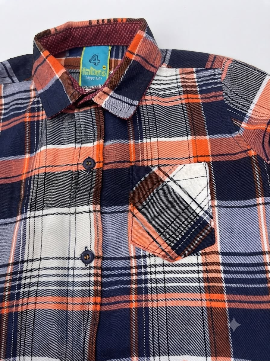Camisa niño manga larga de cuadros