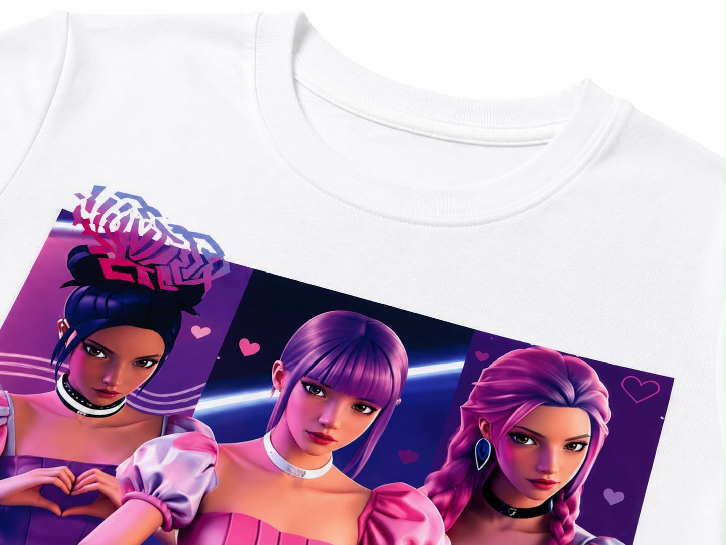 Blusa niña blanca con estampado juvenil
