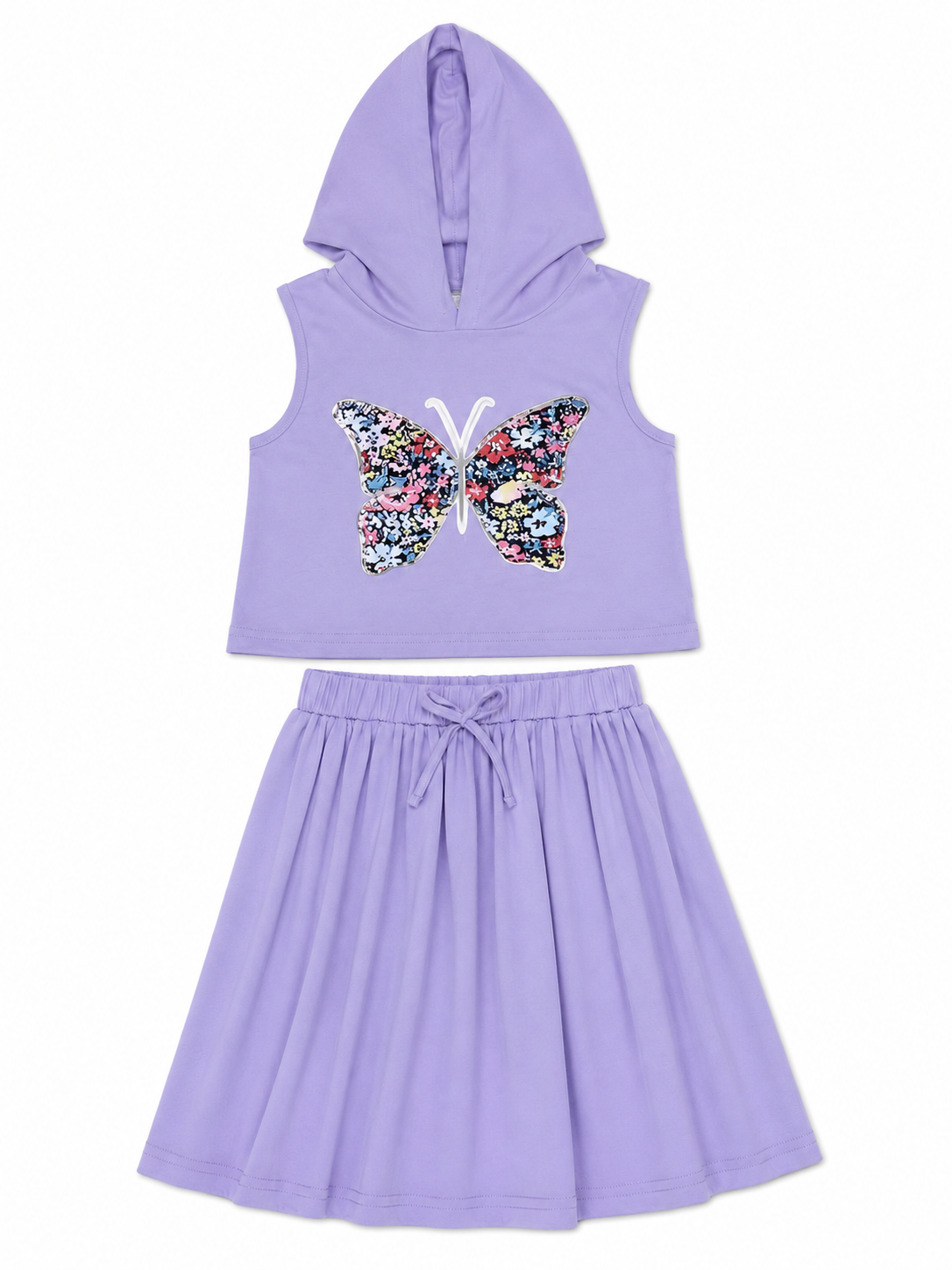 Set niña con capucha y mariposa decorativa