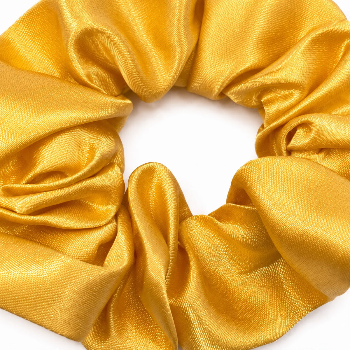 Liga cabello accesorio satinada amarillo dorado