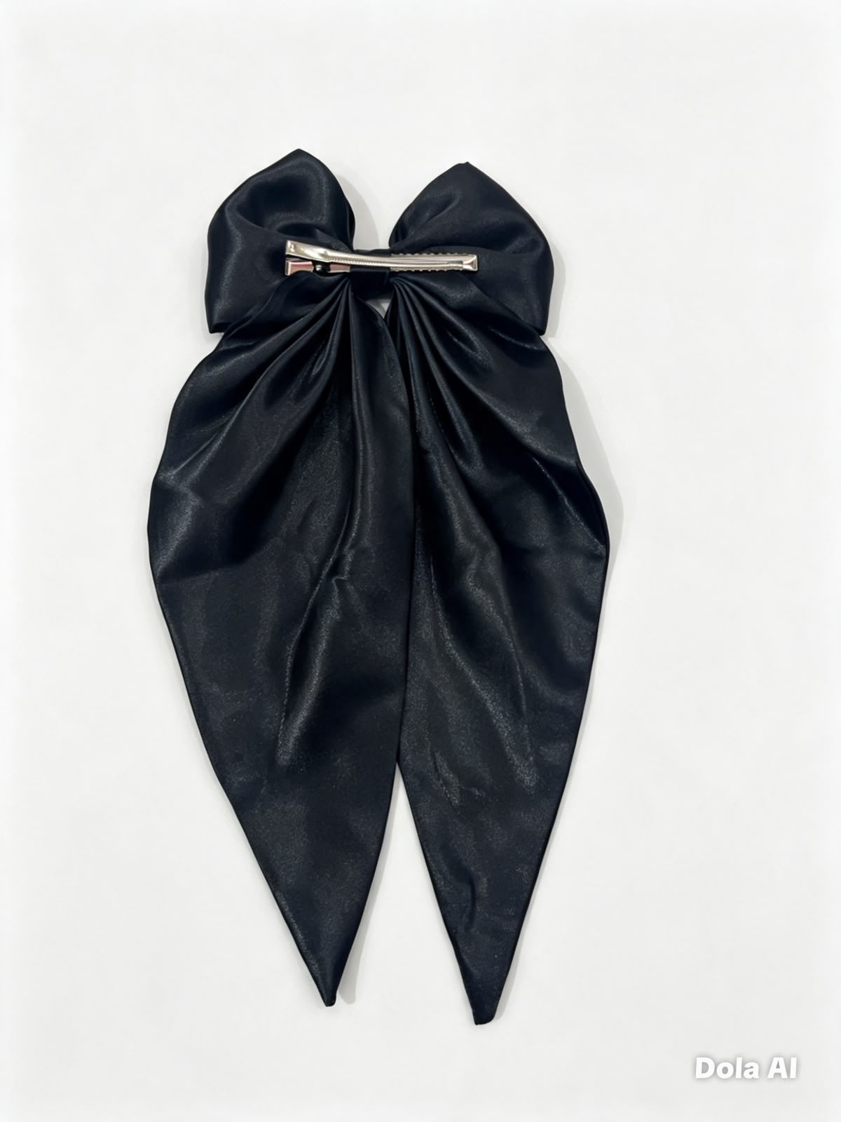 🎀 Moño coquette niña negro satinado