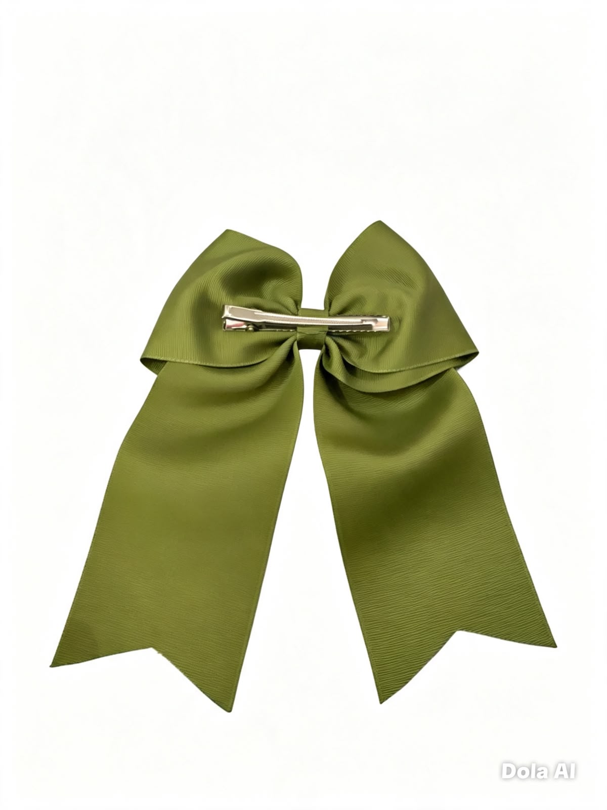 🎀 Moño niña verde olivo con tiras y acabado elegante