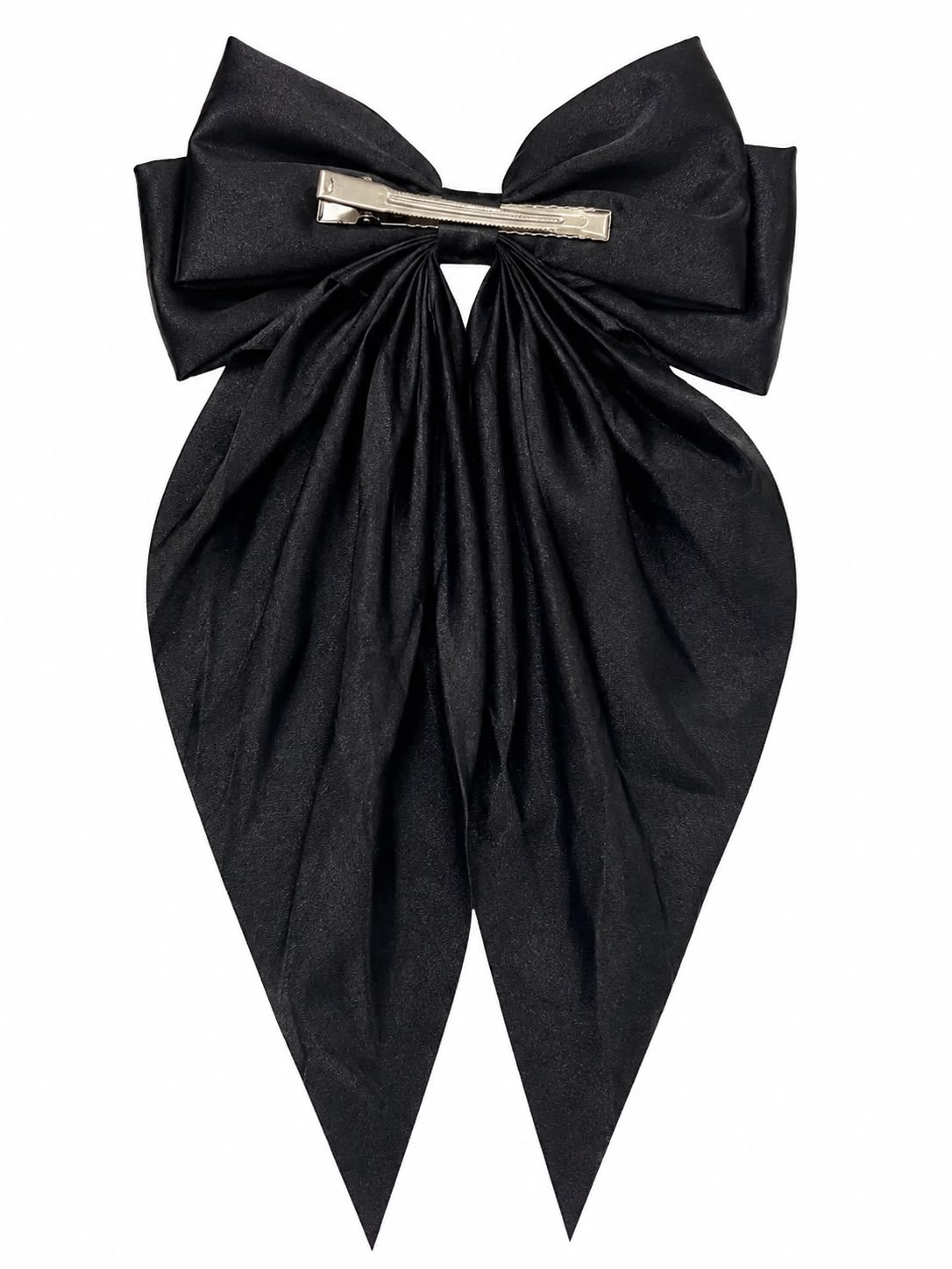 Moño coquette niña negro satinado con tirantes largos 🎀🖤