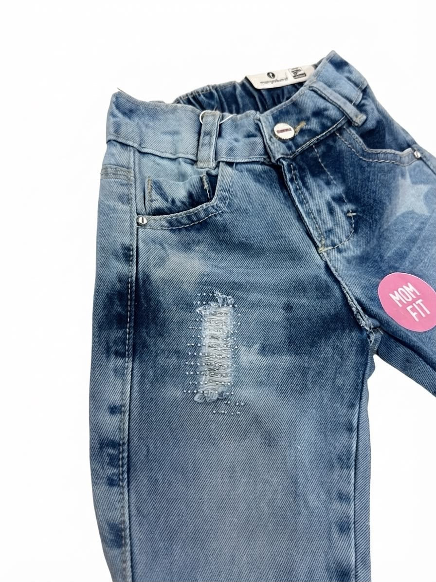 Pantalón Infantil de mezclilla Mom estrellas