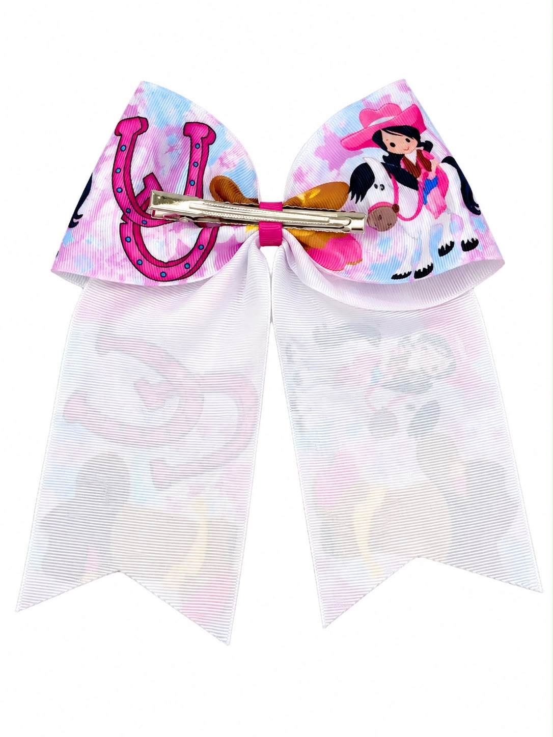 Moño niña vaquero rosa con tirantes largos 🎀🤠🐴