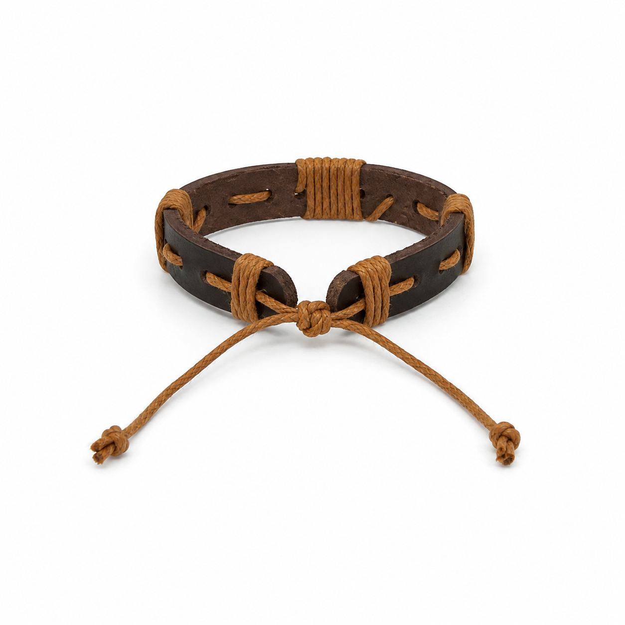 Pulsera caballero ajustable en tonos café y camel 🤎