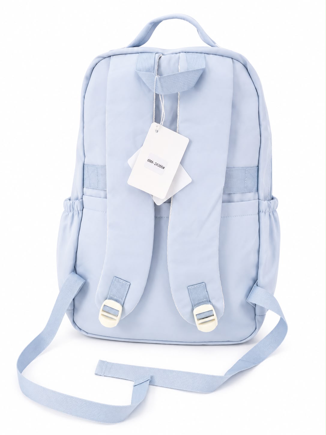 Mochila juvenil color azul cielo con diseño de perrito