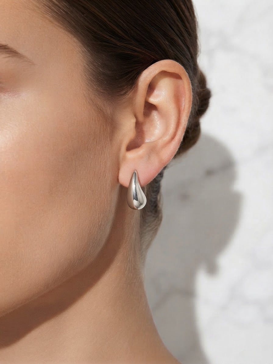 Aretes dama Elegantes Gota Plateada ✨