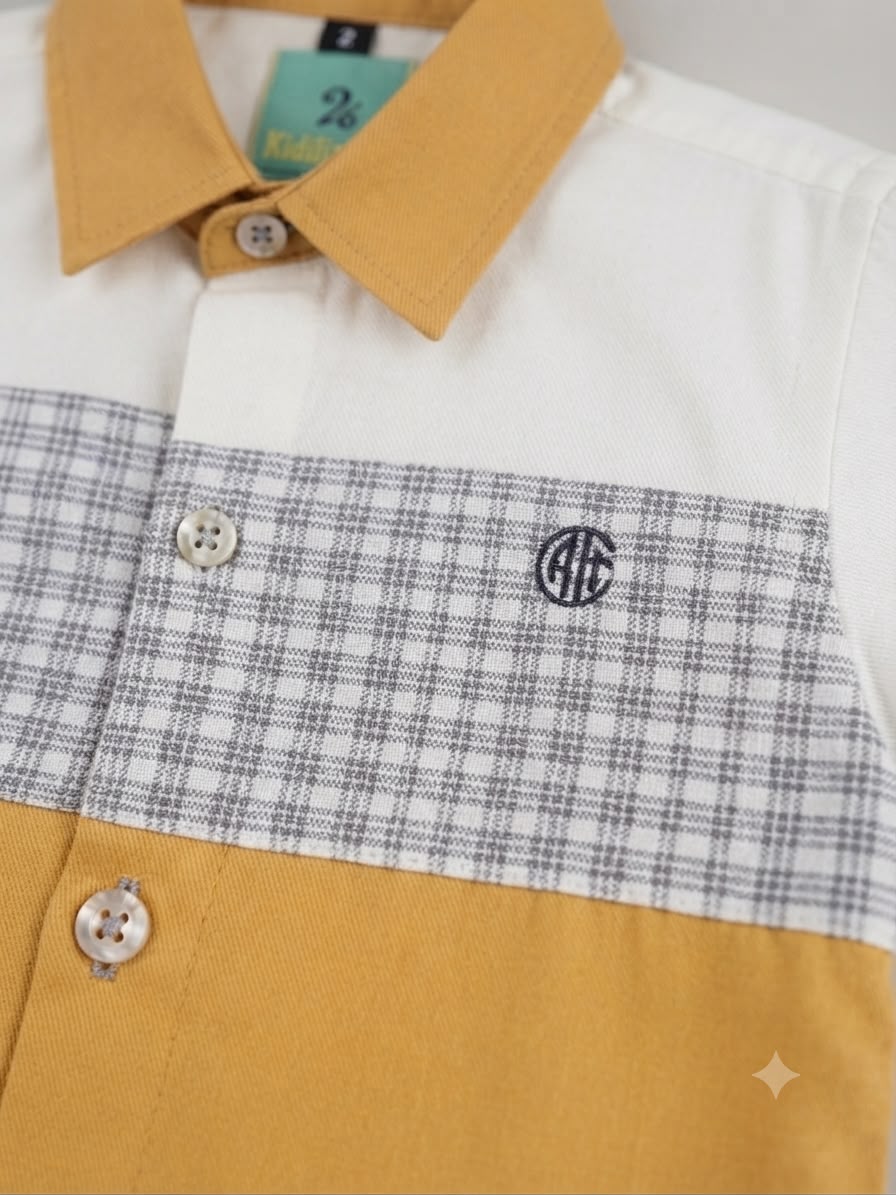 Camisa niño manga larga de bloques de color