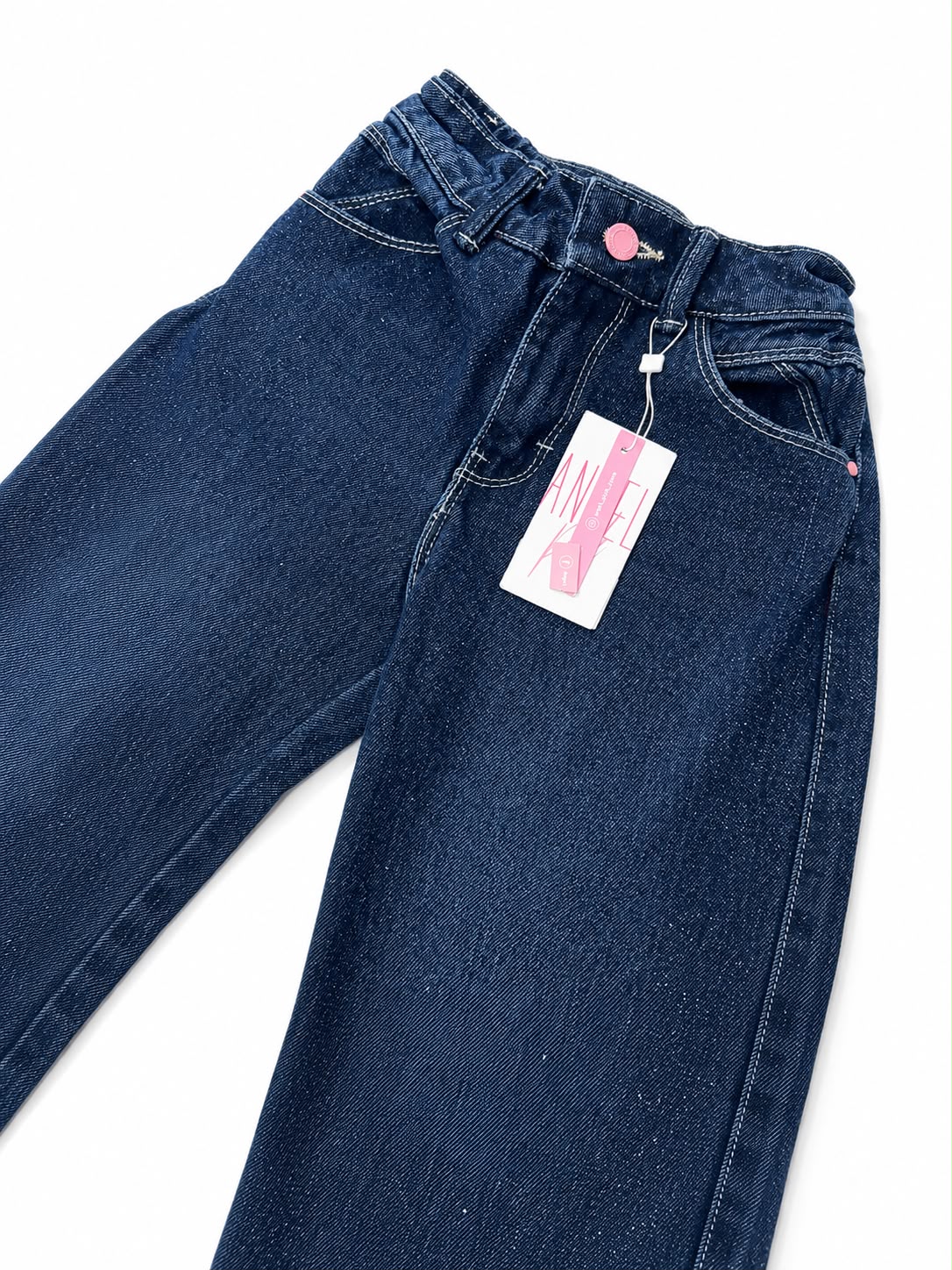Pantalón niña mezclilla wide leg azul oscuro