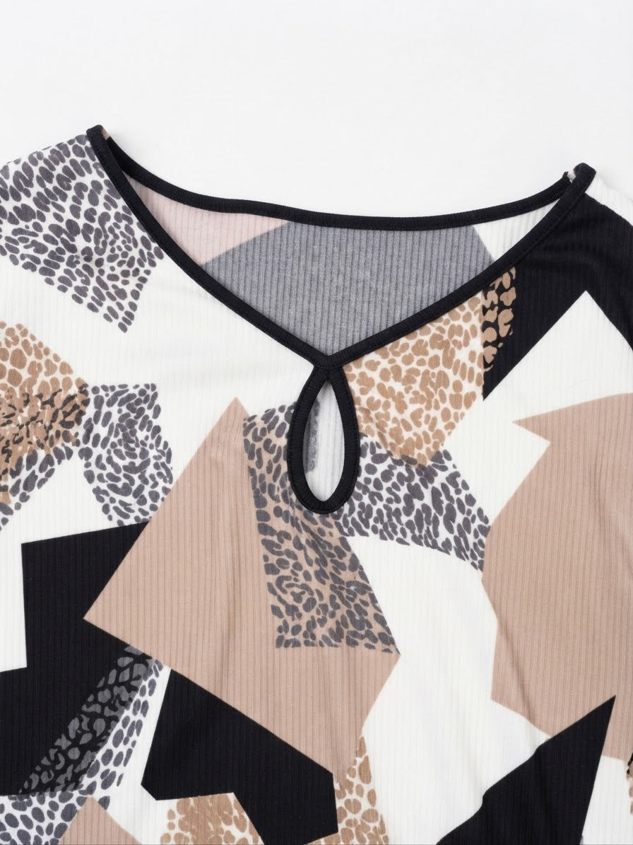 Blusa dama estampada manga 3/4