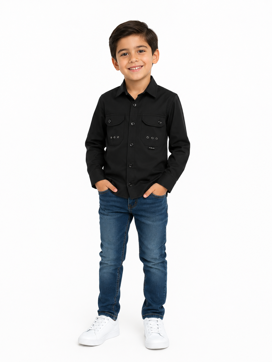 Camisa niño manga larga clásica
