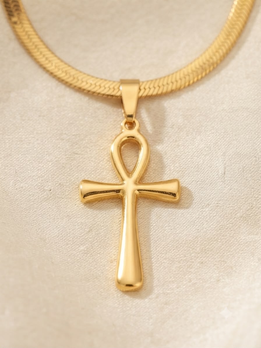 Collar accesorio dama – Cruz egipcia (Anj)