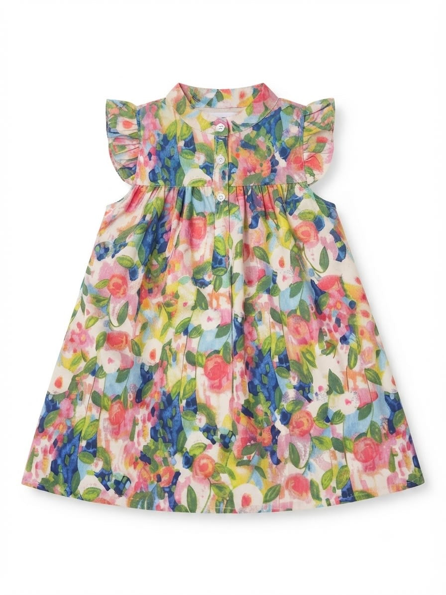 Vestido niña estampado floral multicolor