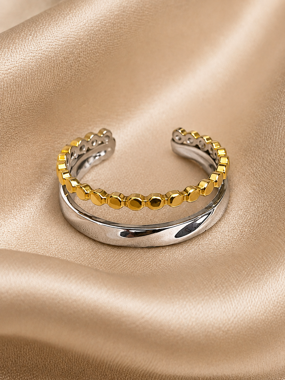 ✨ Anillo dama bicolor elegante