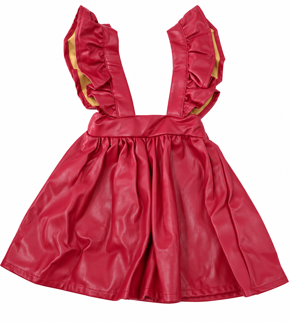 Set Niña con Blusa de Lunares y Falda Tipo Piel con Olanes