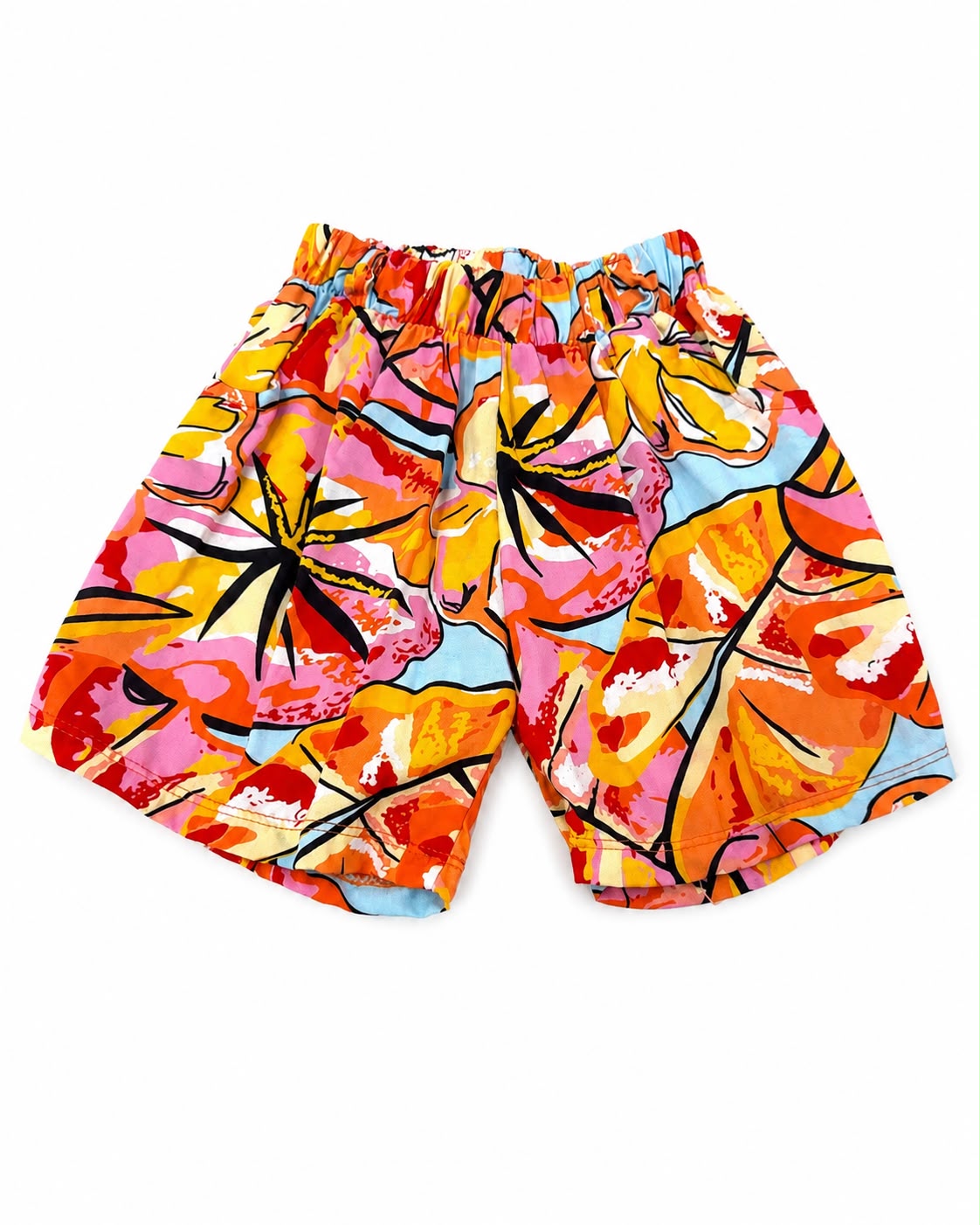 Set niña blusa anudada y short estampado tropical