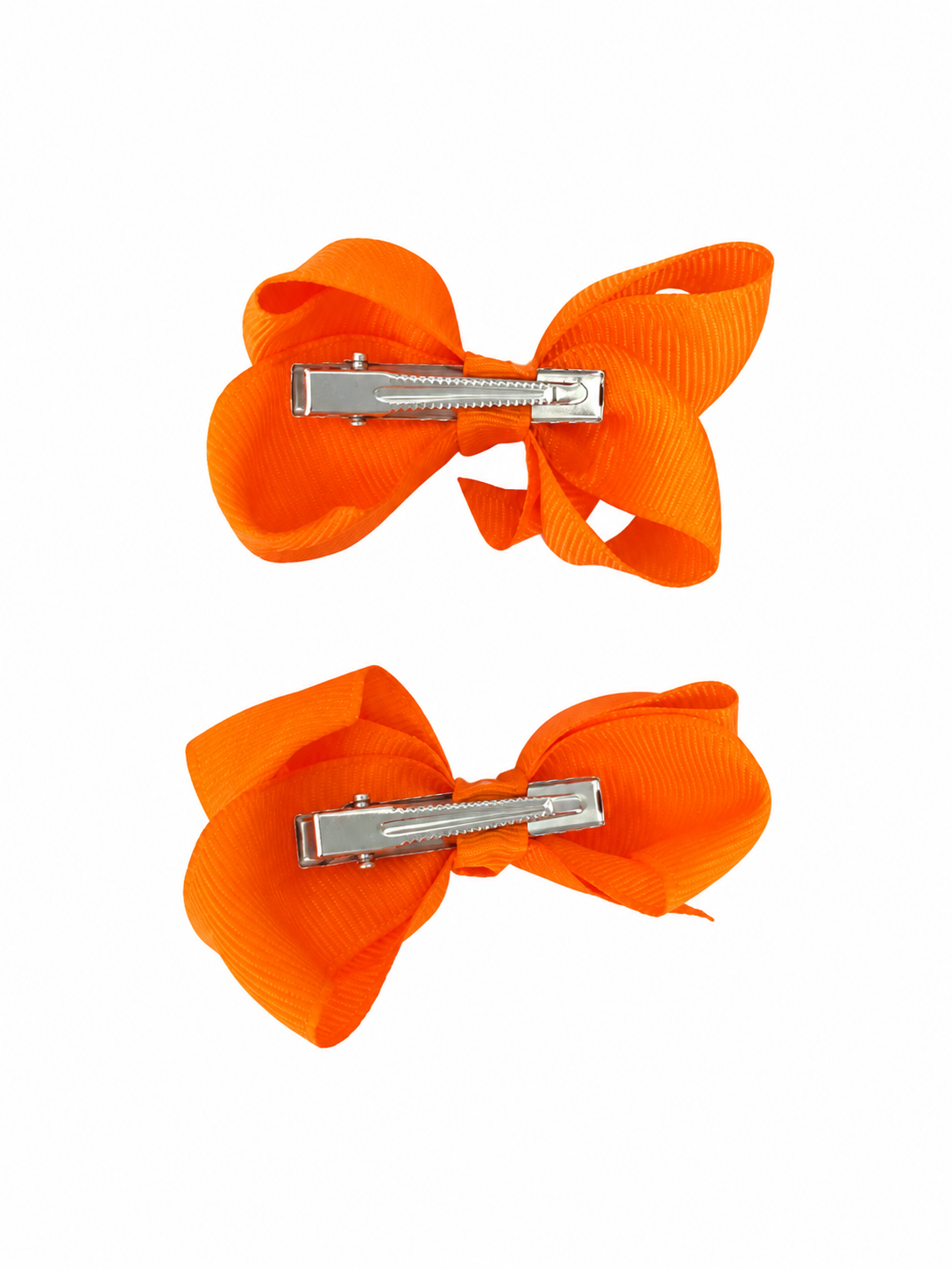 Moño par niña naranja con diseño clásico