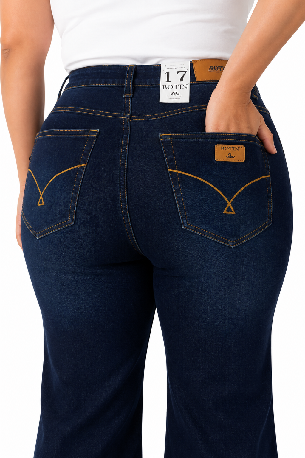 Pantalón dama mezclilla flare plus azul oscuro