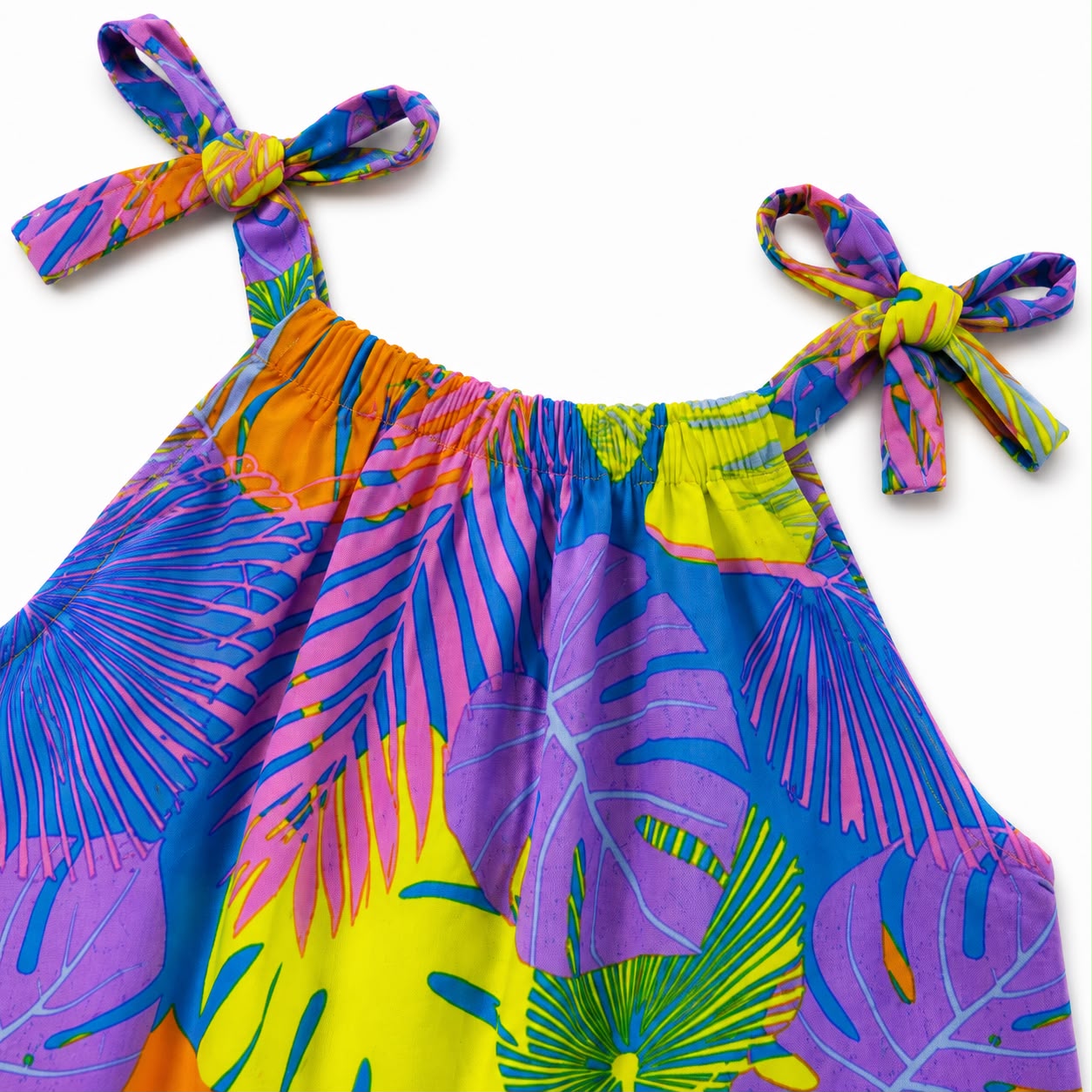 Vestido niña estampado tropical multicolor