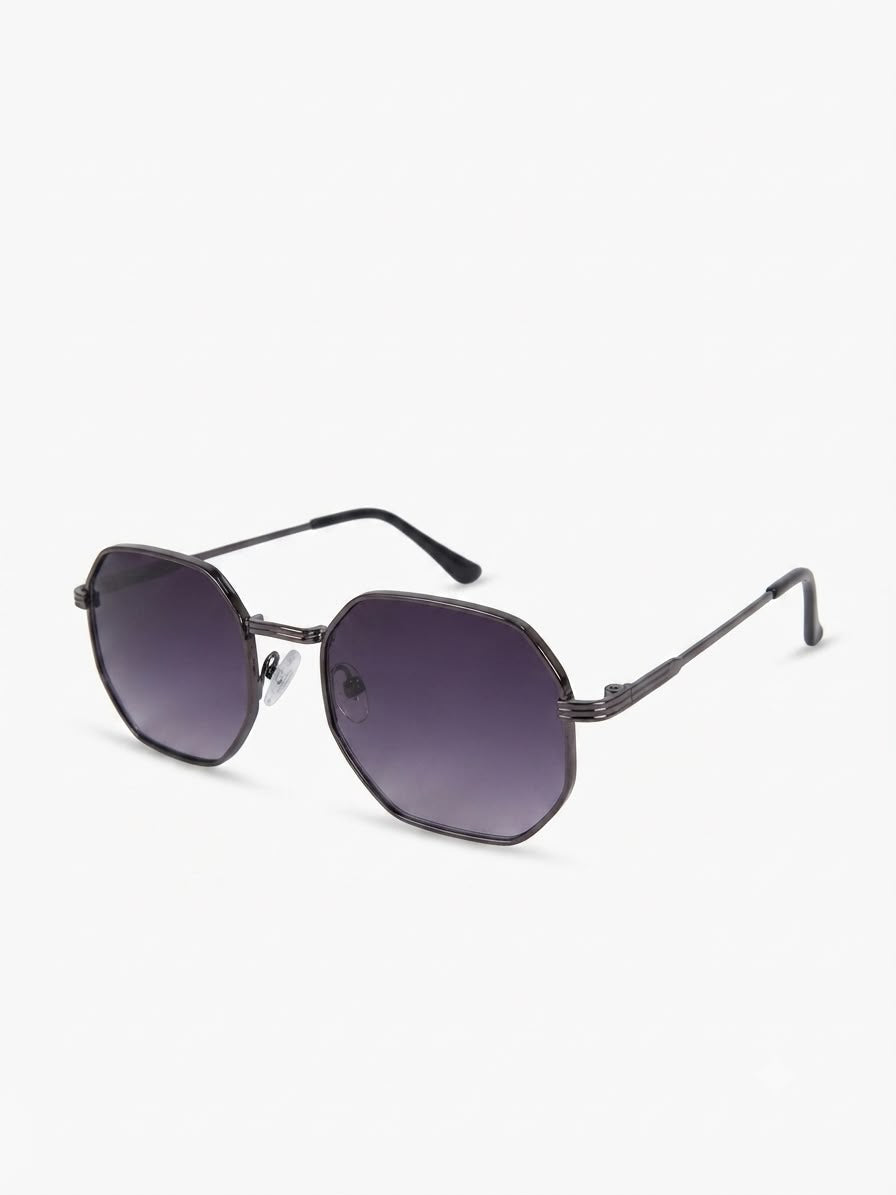 Lentes dama octagonales grafito con degradado gris