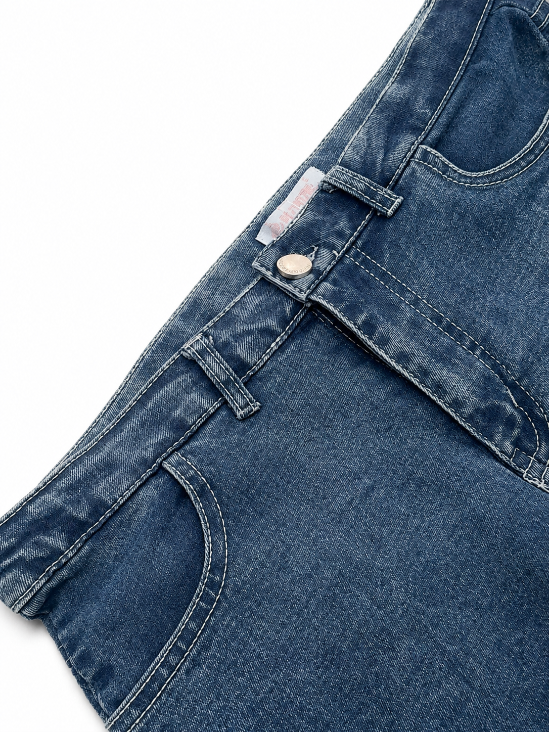 Short dama de mezclilla azul con efecto deslavado