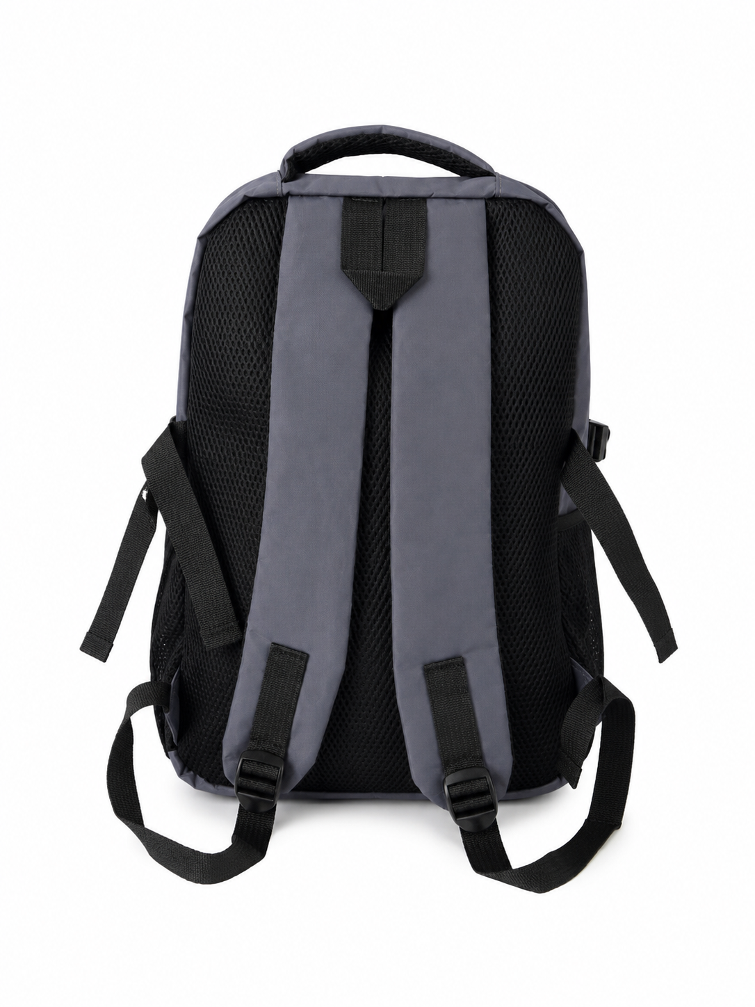 Set Mochila juvenil deportiva gris con estuche organizador y lapicera