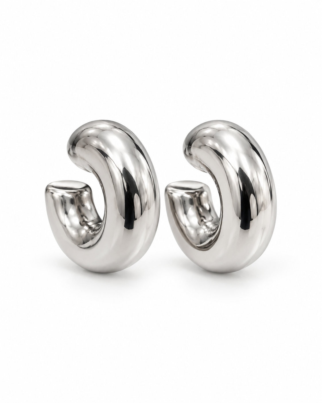 Aretes dama argolla chunky plateada ✨