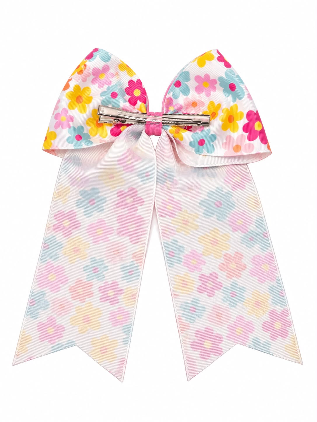 Moño niña floral multicolor con tirantes largos 🎀🌼
