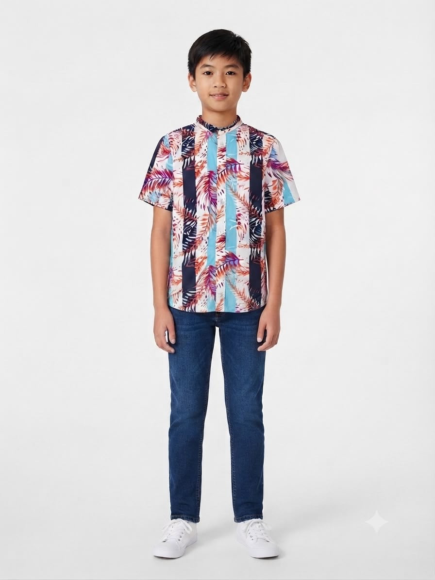 Camisa niño manga corta tropical