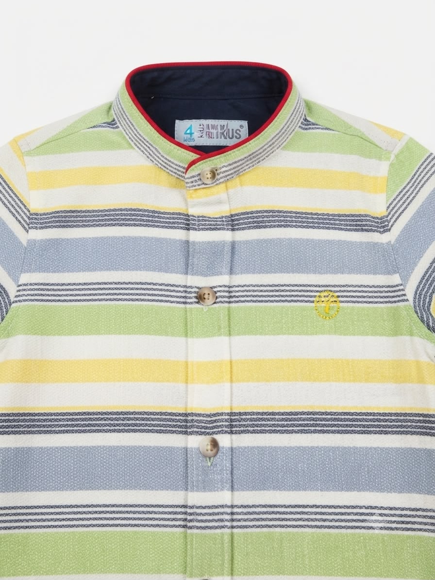 Camisa niño manga corta de rayas