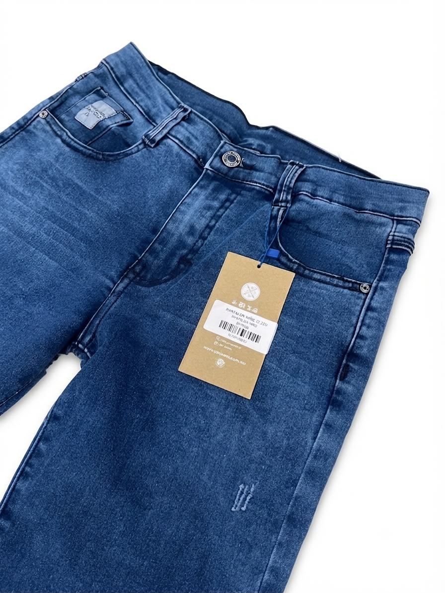 Pantalón niño de mezclilla azul jaspeado – Corte recto