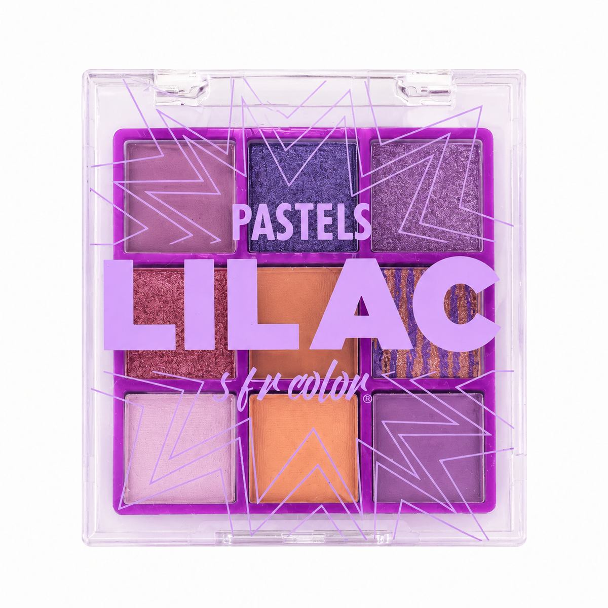 Paleta de sombras 9 tonos lilas y cálidos