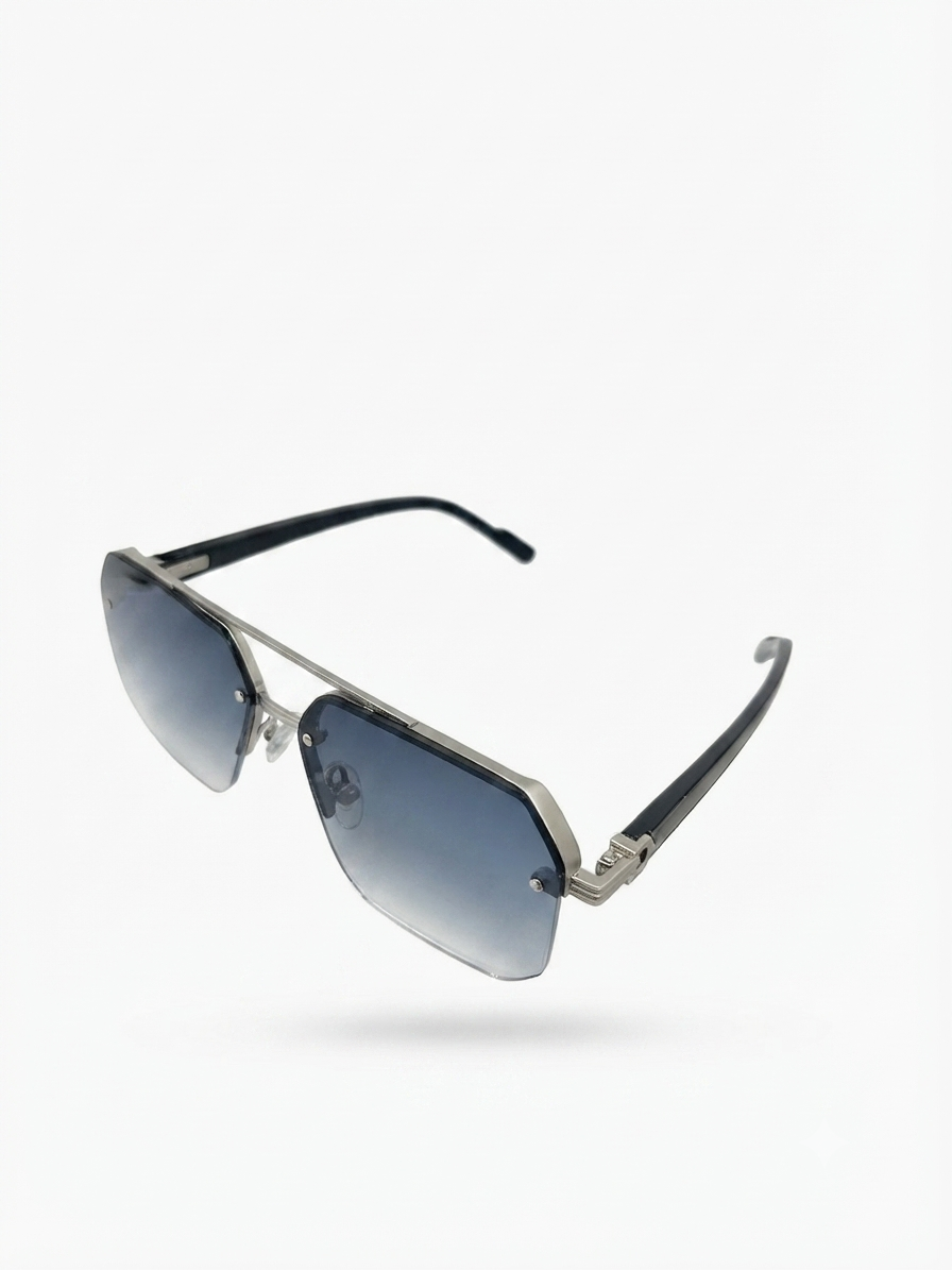 Lentes dama cuadrados con degradado azul