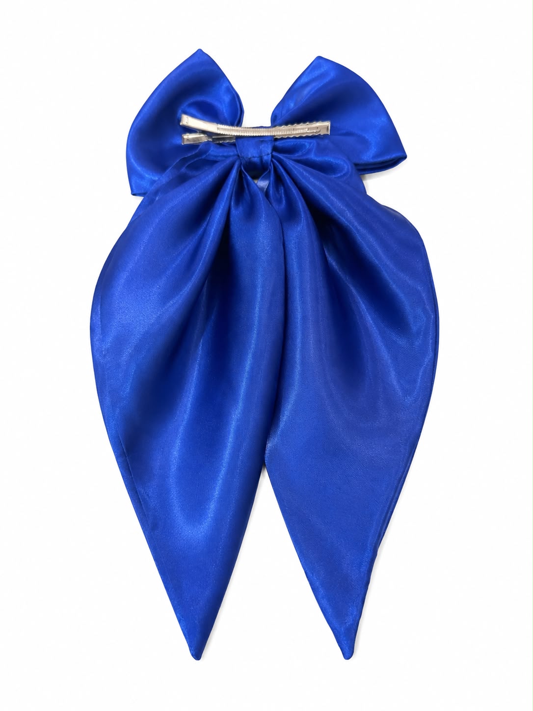 🎀 Moño niña azul rey satinado