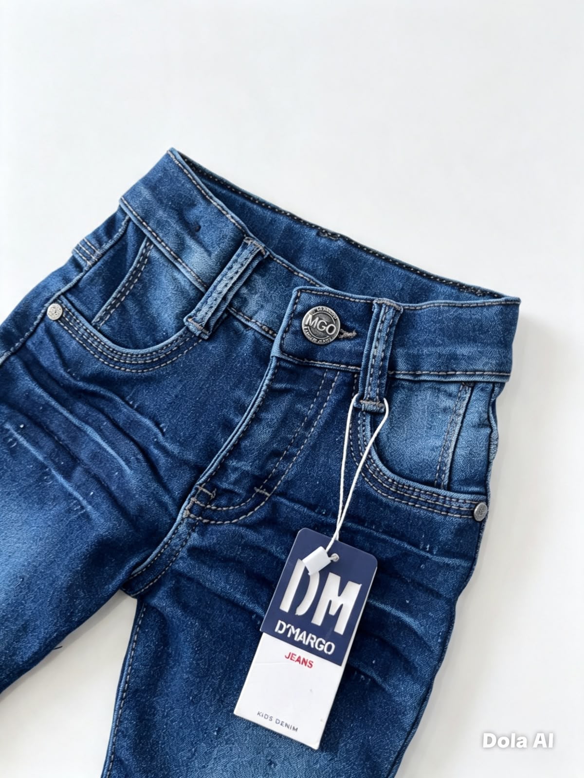 Pantalón niño mezclilla azul con efecto deslavado