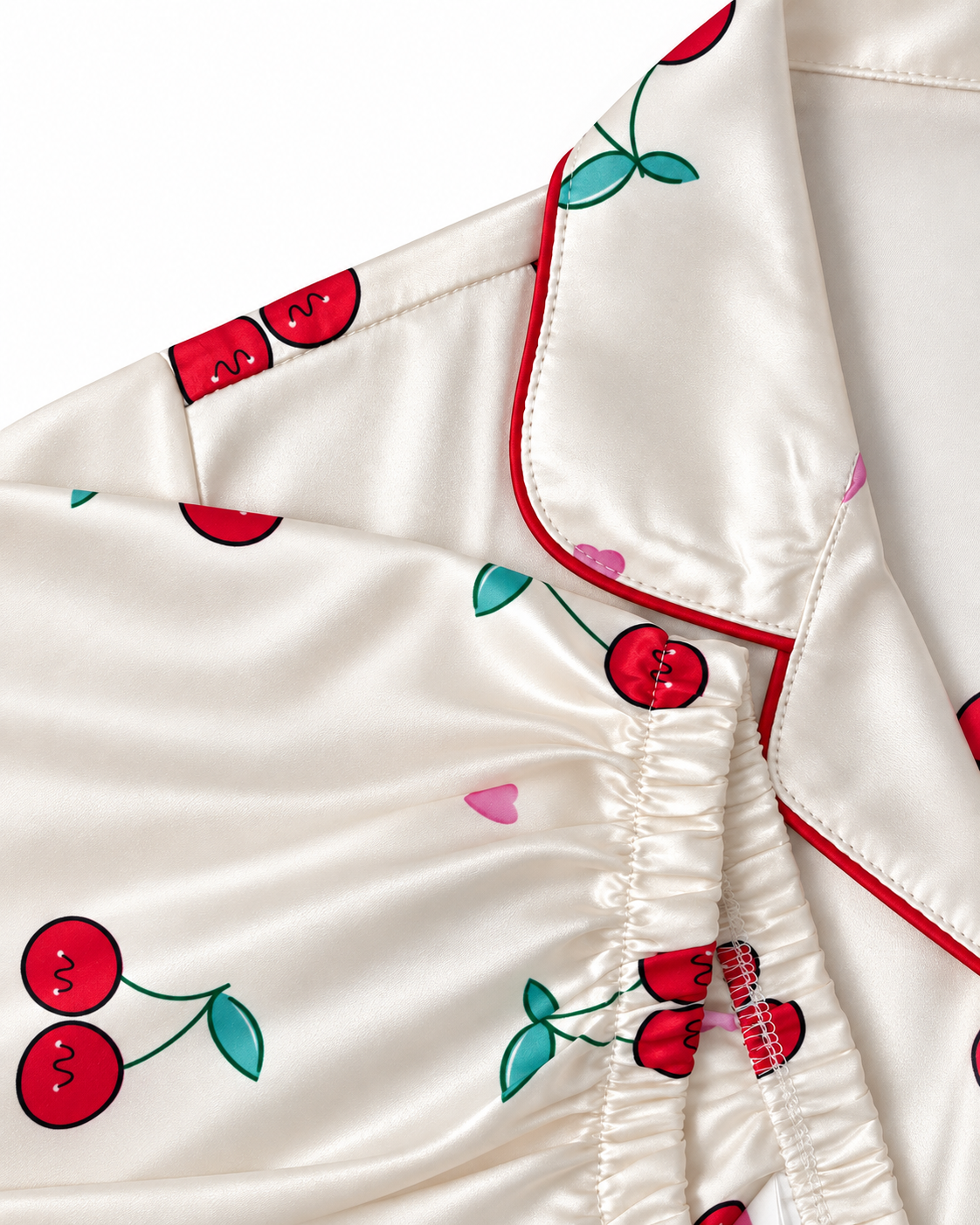 Pijama dama satinada de cerezas 🍒✨