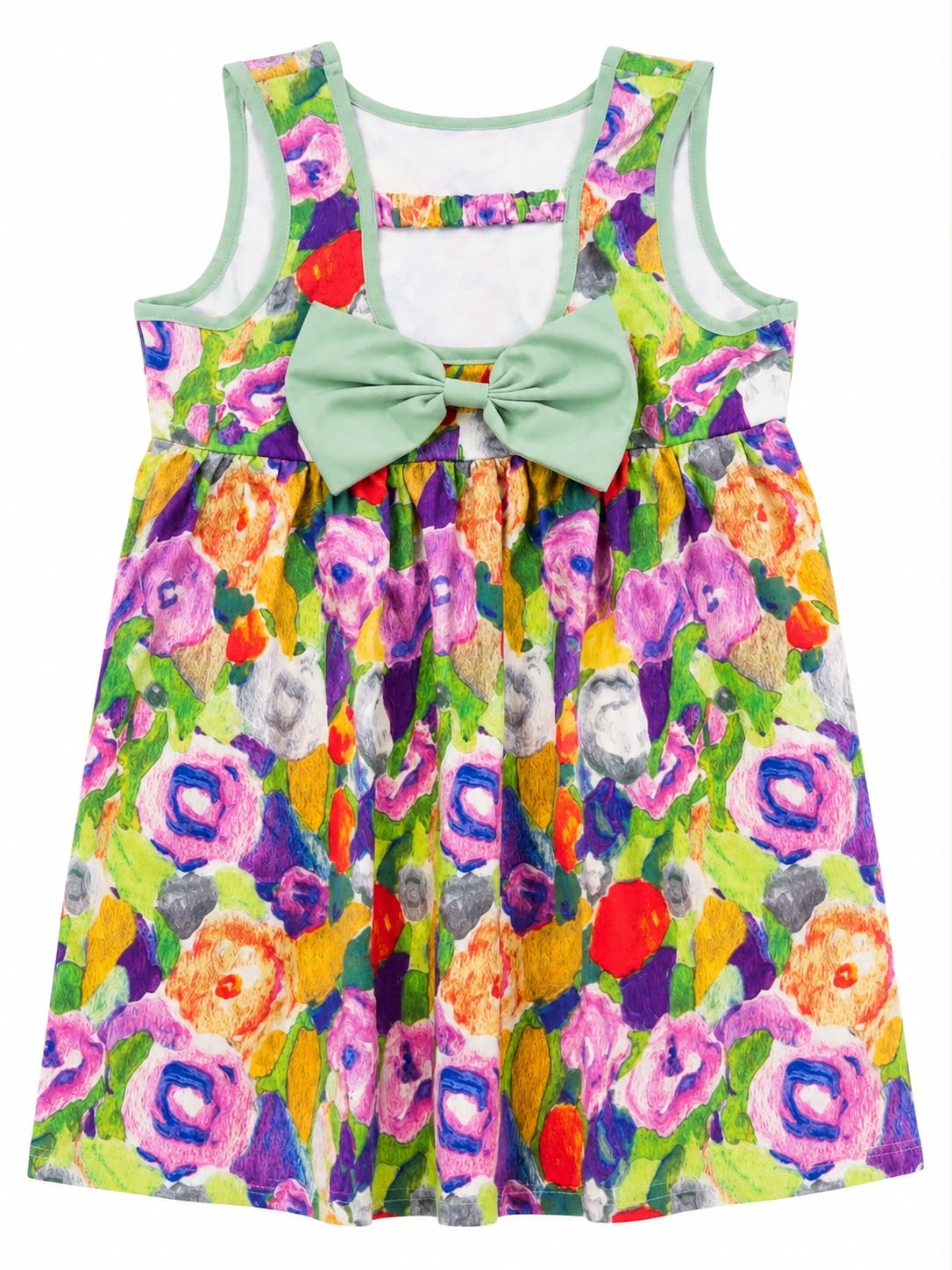 Vestido niña estampado floral multicolor