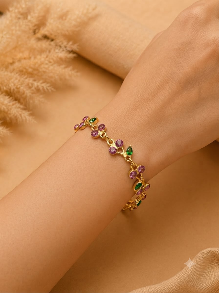 Pulsera Dama cerezas con pedrería