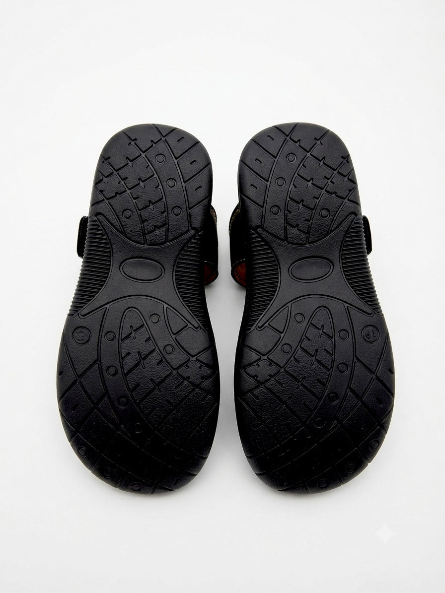 Huaraches niño OFERTA diseño de tiras en color negro